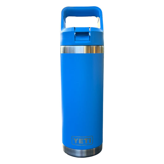 YETI Big Wave Blue 18oz. Rambler Bottle w/Straw Lid