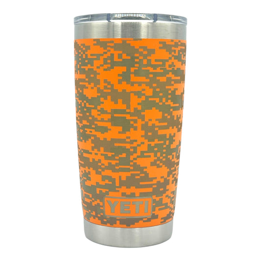 KING CRAB ORANGE DIGITAL CAMO - Laser Engraved YETI 20oz Tumbler w/Custom Mag.