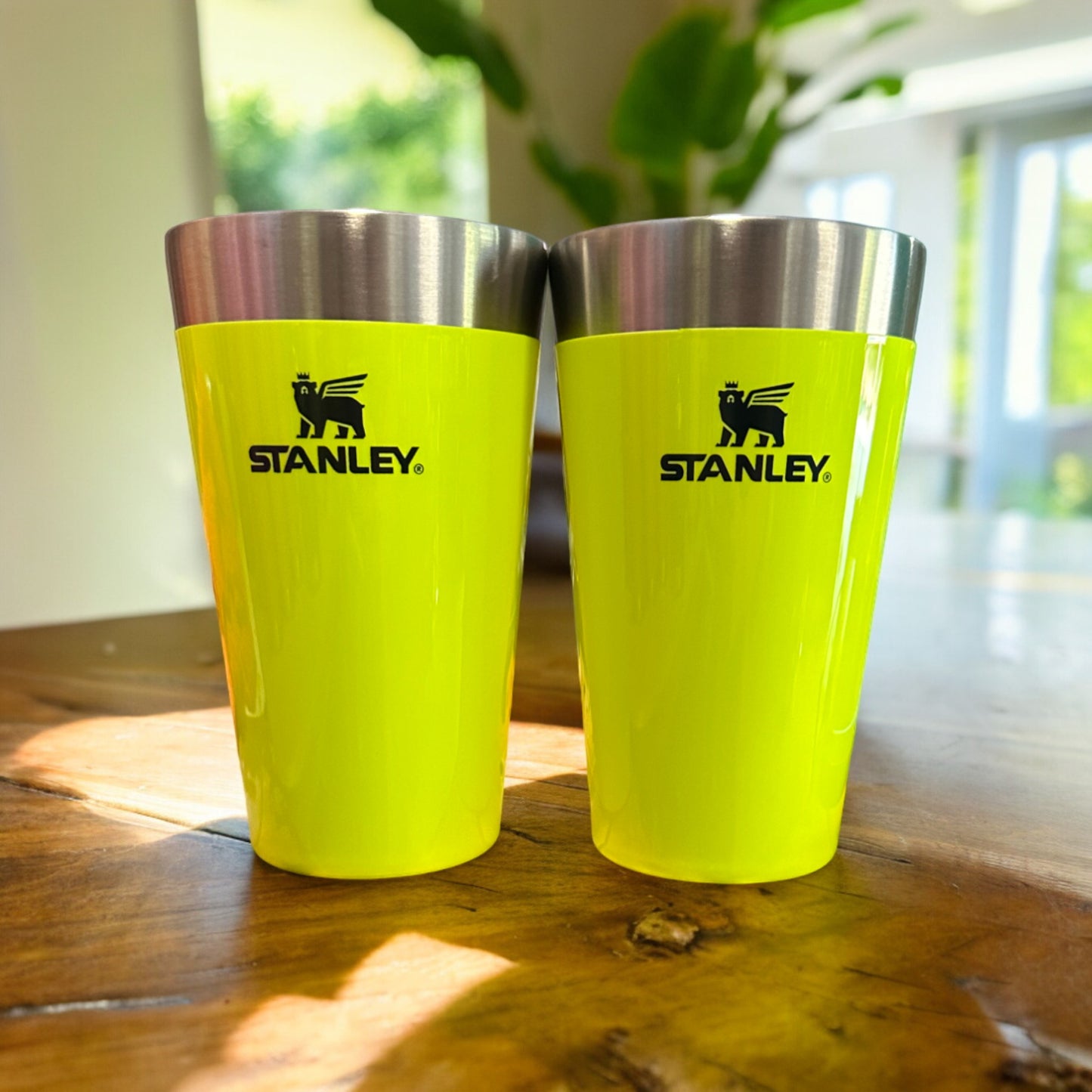 STANLEY 16oz BEER PINT (SET OF MATCHING TWO) in NEON YELLOW