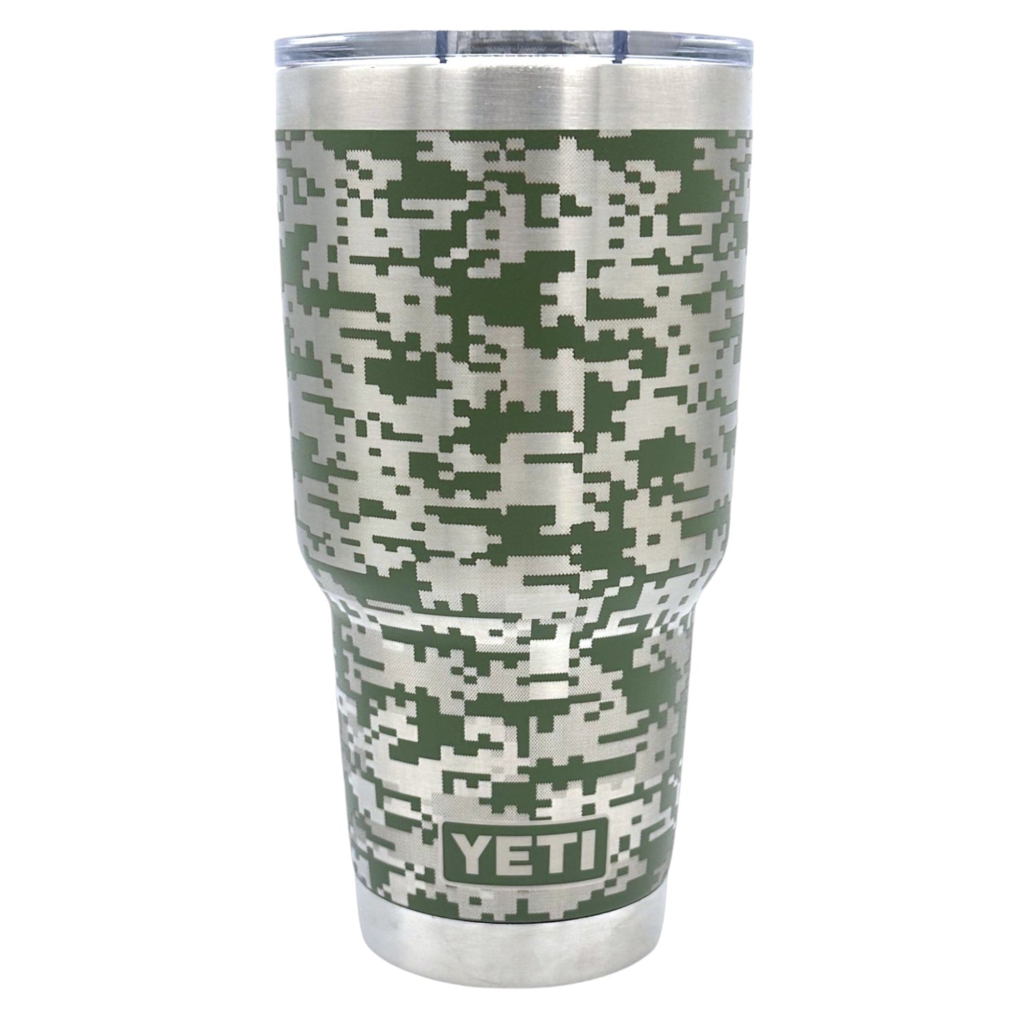 HIGHLANDS OLIVE DIGITAL CAMO - Laser Engraved YETI 30oz Tumbler w/Custom Mag.