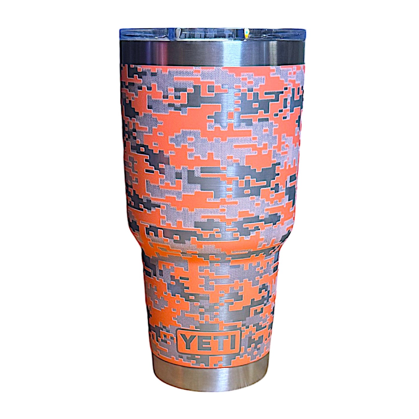 CORAL DIGITAL CAMO - Laser Engraved YETI 30oz Tumbler w/Custom Mag.