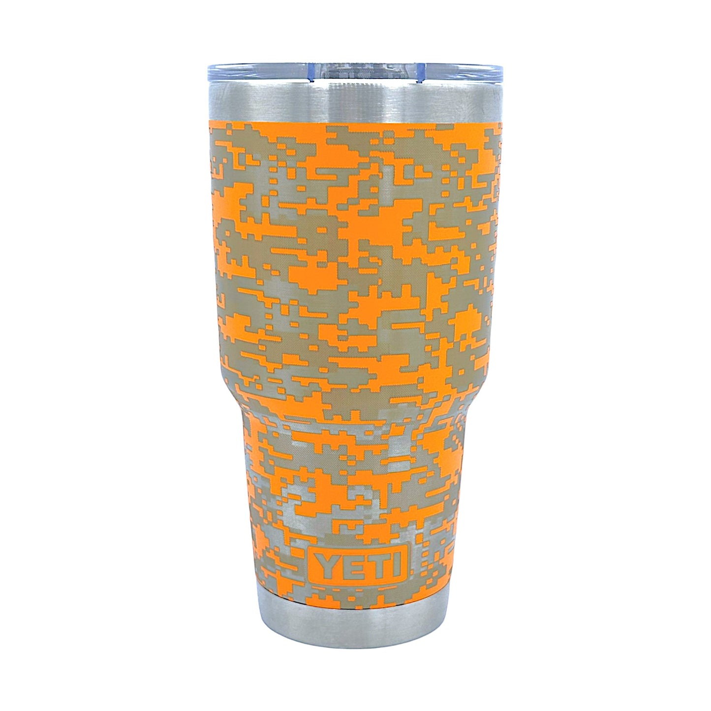 KING CRAB ORANGE DIGITAL CAMO - Laser Engraved YETI 30oz Tumbler w/Custom Mag.