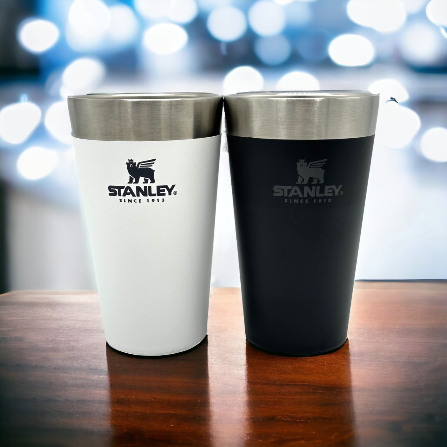 STANLEY 16oz BEER PINT (SET OF MATCHING TWO) in MATTE BLACK & POLAR