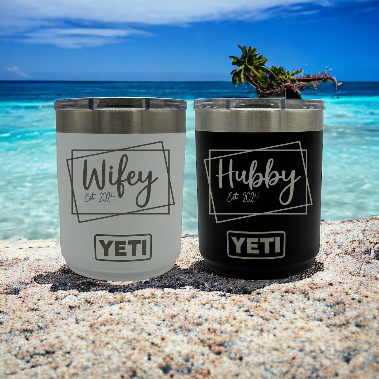 WEDDING GIFTS - LASER ENGRAVED YETI 10oz LOWBALL - GIFT FOR MARRIED COUPLE